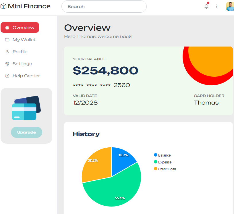Mini Finance Dashboard